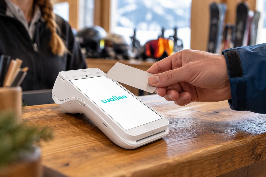 Le terminal de paiement wallee PAX A920 à l’accueil d’une école